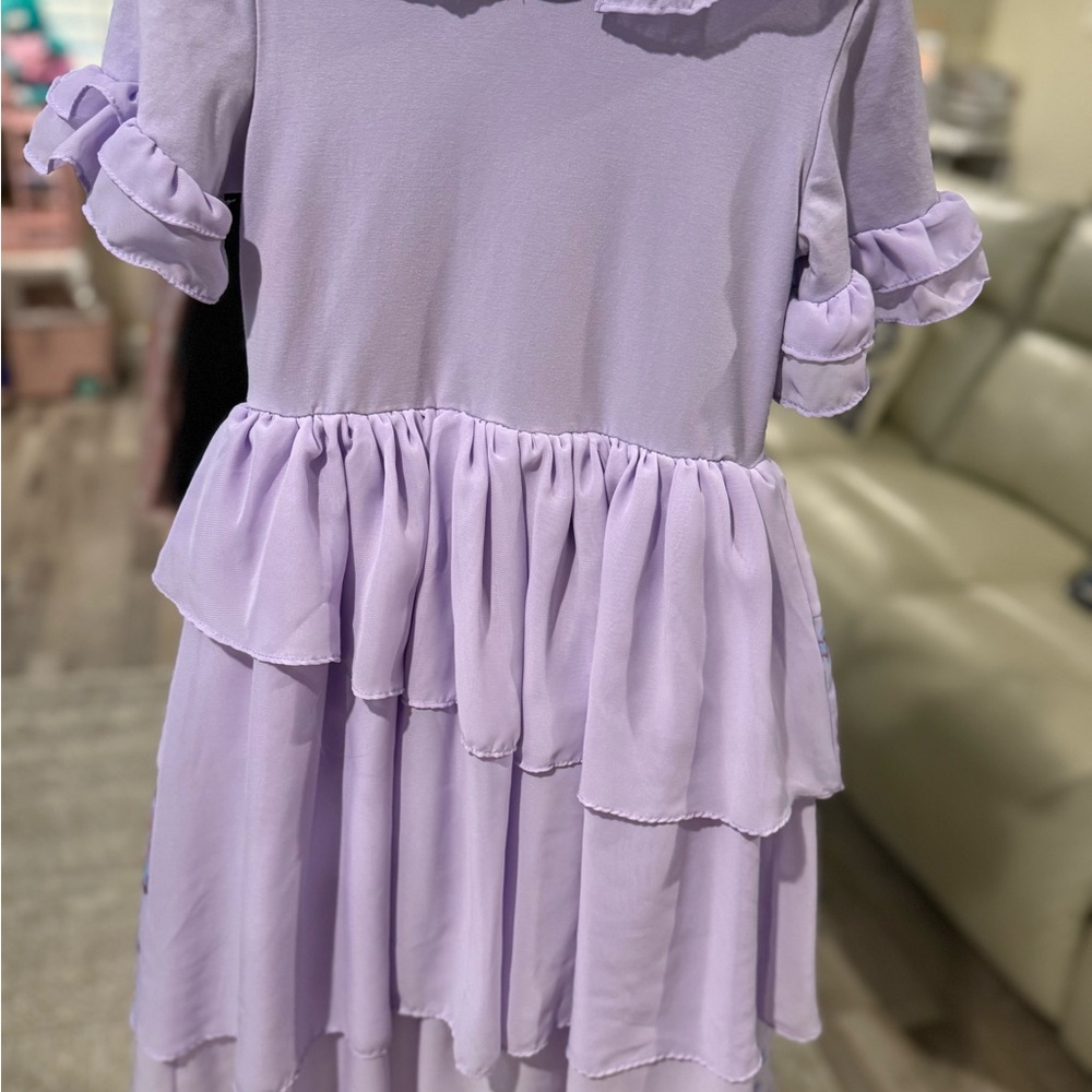 Taylor Joelle Lilac Floral Embroidered Kids Dress - Picture 3 of 3